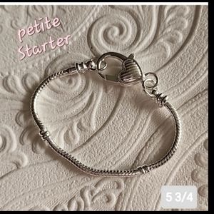 Silver Charm Bracelet Heart Clasp  Starter Bracelet Only No Charms Petite